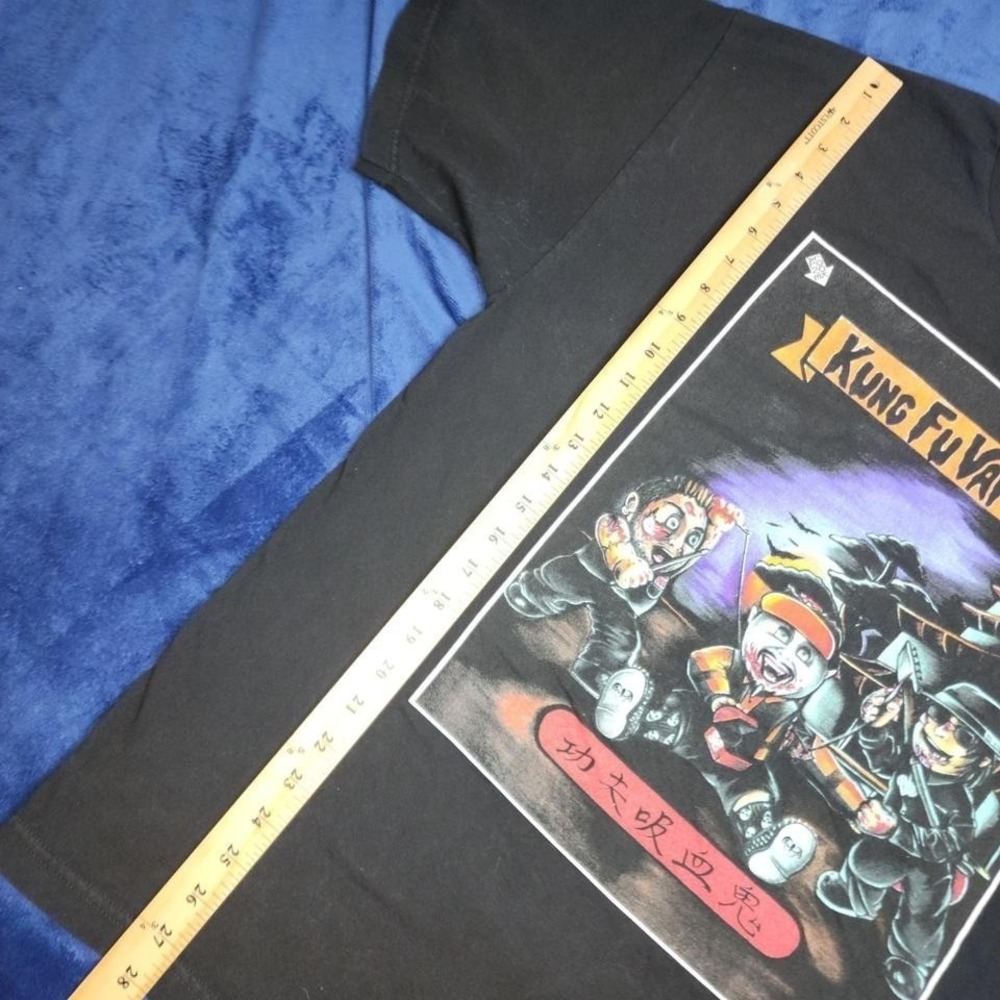 Kung Fu Vampire garbage pail kids black band merch tshirt XL - Picture 5 of 7